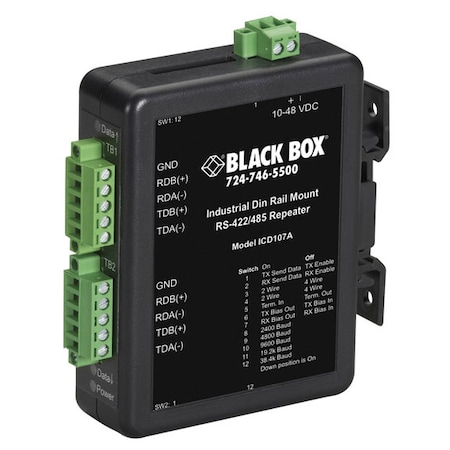 Black Box Rs-422/Rs-485 Industrial Din Rail Repeat ICD107A